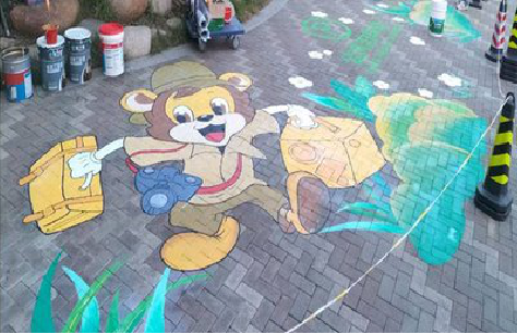 邵原夏季画地面彩绘会遇到的问题