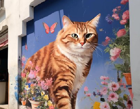 邵原自己绘制有个性的手绘墙